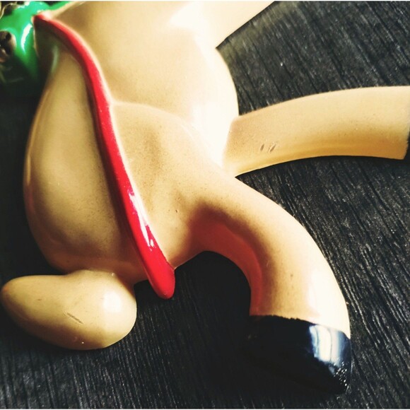 2 Vintage Christmas Santa Reindeer JCNY Plastic Planter tabletop Decorations - Picture 9 of 12